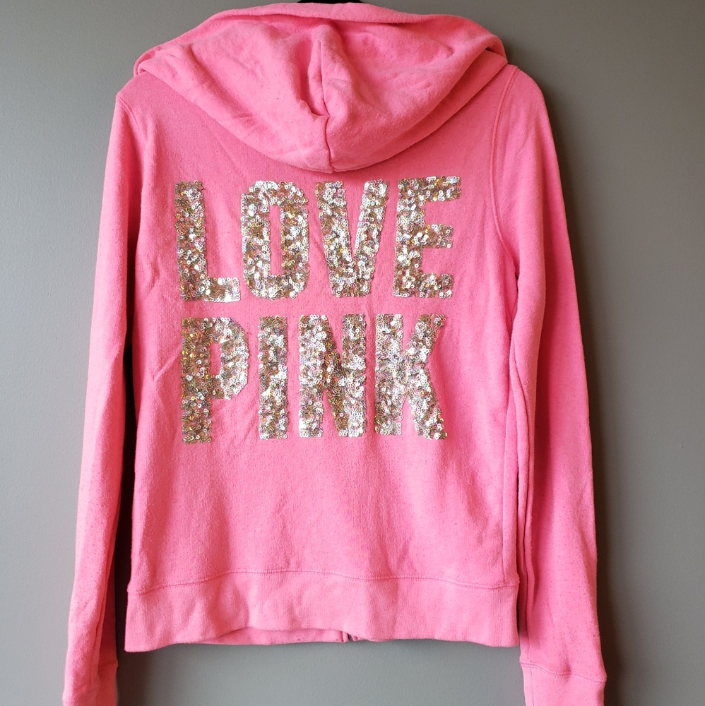 Neon Victoria's Secret PINK zip up hoodie